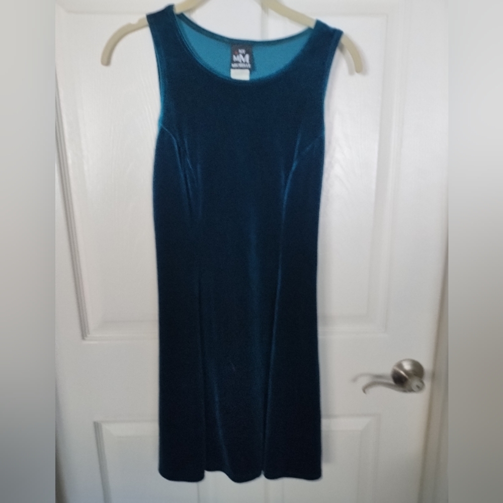 Vintage Y2K My Michelle Green Velvet Mini Dress
